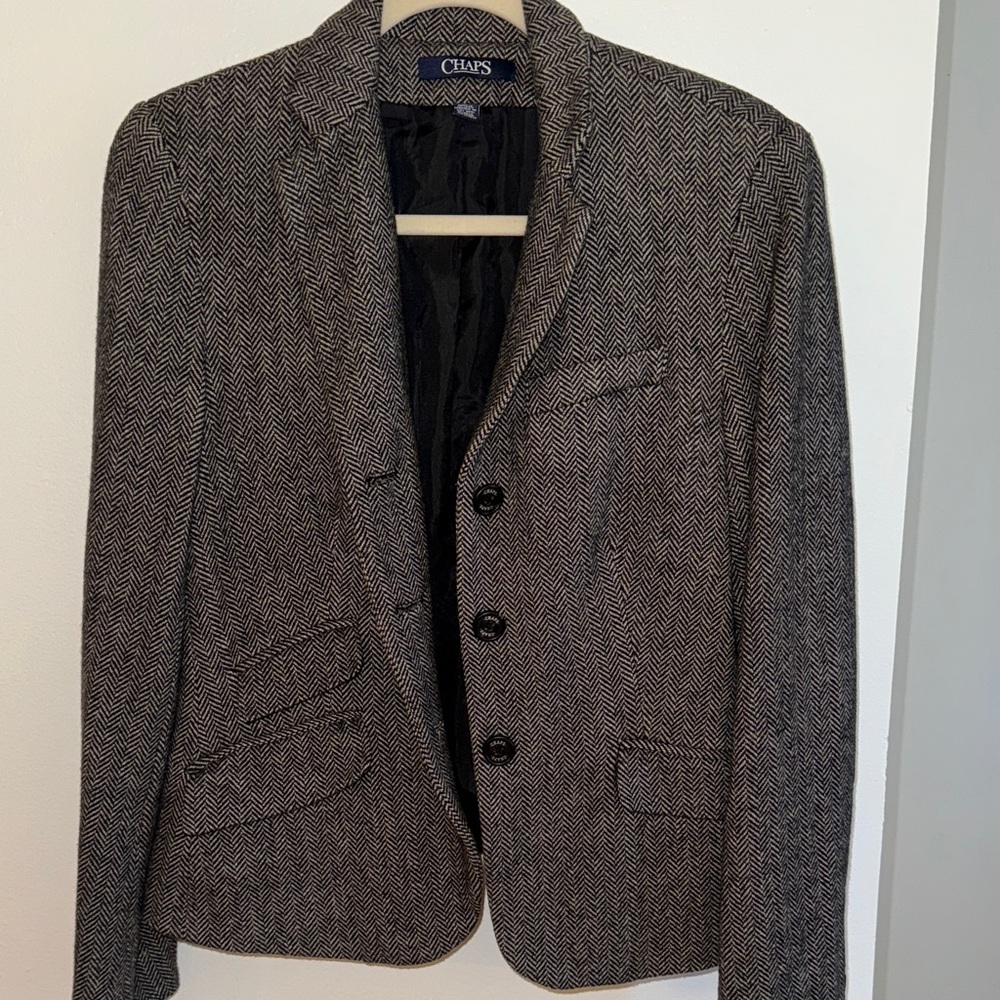 Chaps Gray Herringbone Sport Coat